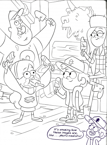 Раскраска Гравити Фолз - в Хижине Чудес