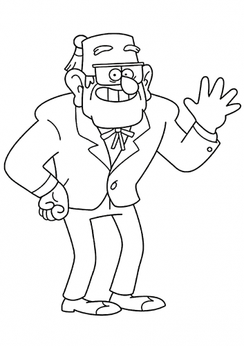Раскраска Гравити Фолз дядя Стэн