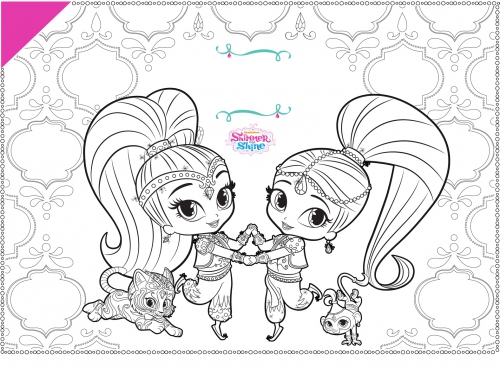 Сложная раскраска Шиммер и Шайн