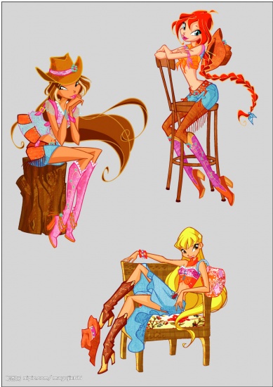 Флора, Стелла, Блум в ковбойском стиле. Нашла в закромах интернета Маша Куликова