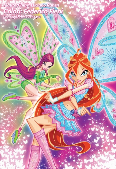 Обложка журнала винкс (Блум и Рокси в биливиксе) раскрашенная Fiderico Fieni