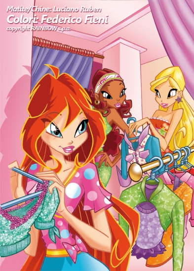 Обложка журнала винкс раскрашенная Fiderico Fieni (Винкс модницы)