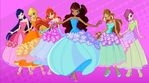 Винкс в платьях цветочных принцесс