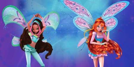 WINX CLUB 3D Красивый фон с Блум и Лейло
