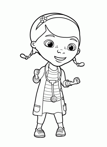 Раскраска Доктор Плюшева