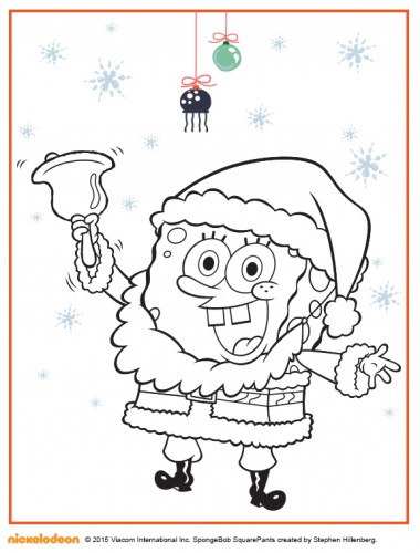 Губка Боб Дед Мороз раскраска