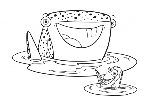 В поисках Дори раскраска с акулой Кей Ди