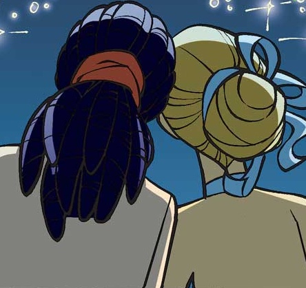 Корнелия и Питер смотрят на звезды