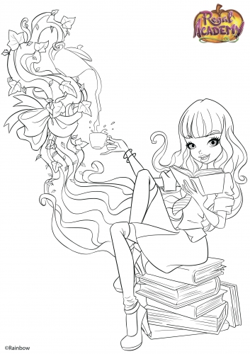 Королевская Академия Regal Academy раскраска с Асторией внучкой Рапунцель (Astoria Rapunzel)