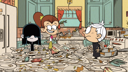 Грязная посуда в доме Лаудов