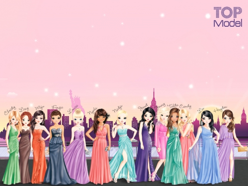 Топ-Модель, обои с девушками в вечерних платьях