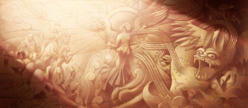 Ангел побеждает зло пением, концепт арт мультфильм Мелоди