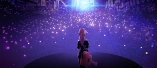 Мелоди перед толпой зрителей