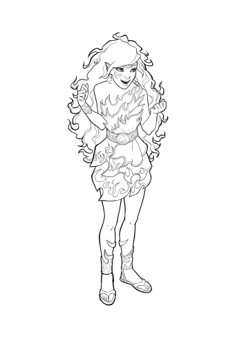 Lego Elves раскраска Азари эльфа огня