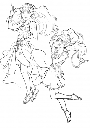 Раскраска с эльфами Наидой и Эйрой