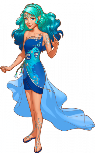 Эльфы, красивая картинка Наиды эльфа воды