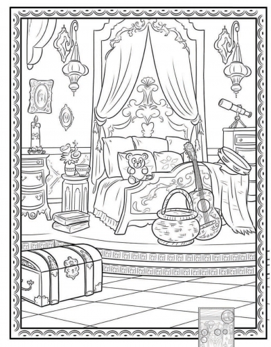 Раскраска комната принцессы Елены