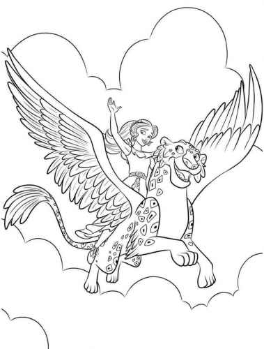 Раскраска Елена принцесса Авалора и Скайлар