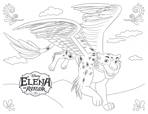 Елена принцесса Авалора раскраска Скайлар