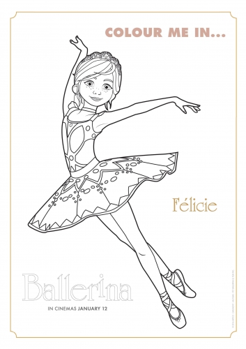 Фелис балерина - раскраска для девочек