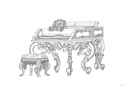 Раскраска фильм Красавица и Чудовище - маэстро Каденца