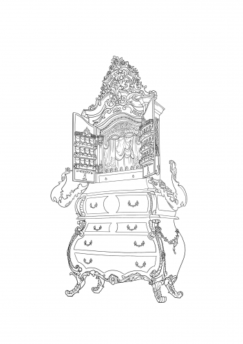 Раскраска фильм Красавица и Чудовище - мадам де Гардероб