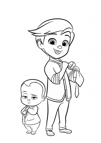Раскраска Босс-молокосос малыш Босс и Тим