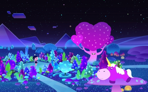 Красивый фон Hanazuki и Слипи Юникорном