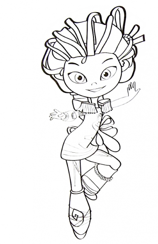 Сказочный Патруль новая раскраска, Варя - волшебница, управляющая магией ветра