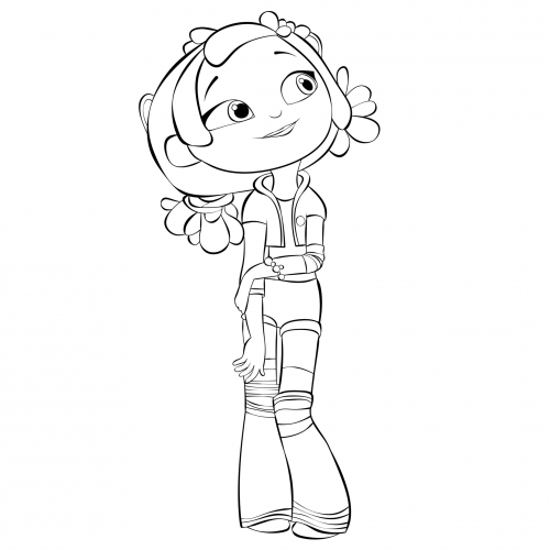 Раскраска Сказочный Патруль Аленка в повседневном наряде