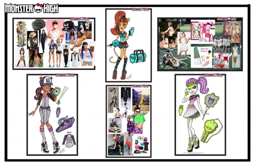Монстер Хай концепт арты к куклам Ghoul Sports