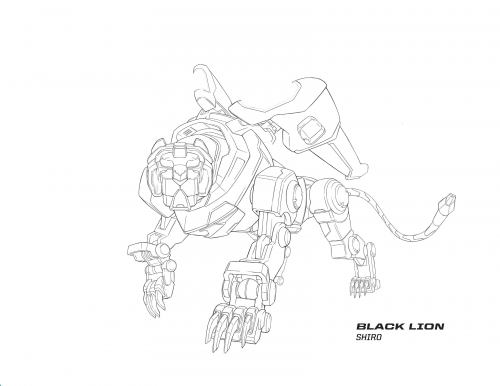 Раскраска черный лев Вольтрона