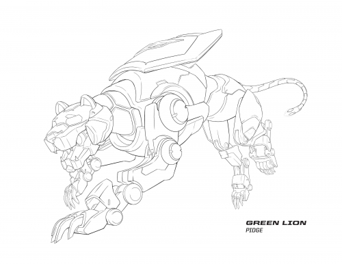 Раскраска зеленый лев Вольтрона