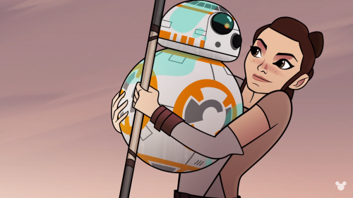 Силы Судьбы Рей и BB8 - кадр из мультфильма