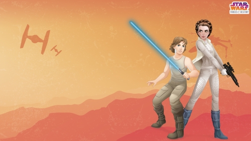 Звёздные Войны Силы Судьбы заставка с принцессой Леей и Люком Скайокером