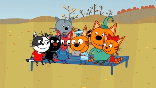 Три Кота и их друзья смотрят в телефон