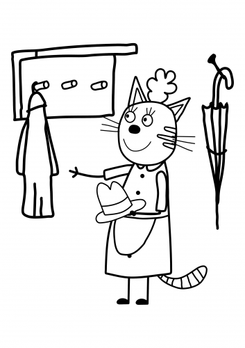 Раскраска Три Кота кошка мама