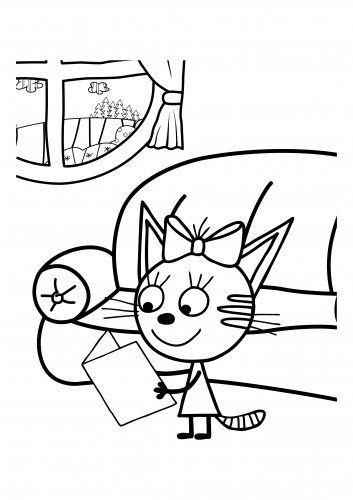 Раскраска для девочек Три Кота