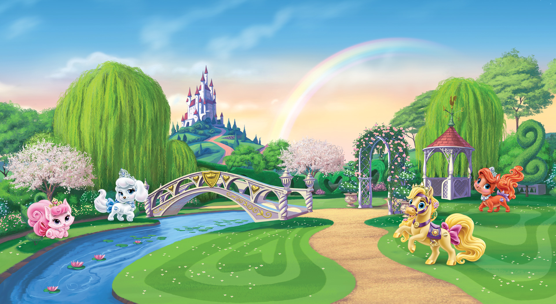 Сады принцессы. Парк мультяшный. Сказочный фон для принцессы. Сказочный замок принцессы. Сад мультяшная.