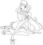 Раскраска Флора на пляже