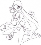 Раскраска Блум на пляже