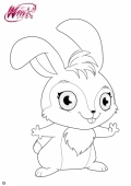 Винкс раскраска с кроликом Кико из 8 сезона