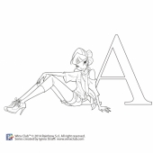 Раскраски Винкс 5 сезон. Муза в шарфике