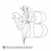 Раскраски Винкс 5 сезон Стелла в шарфике