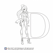 Раскраски Винкс 5 сезон, Блум кафе стиль в шарфиках