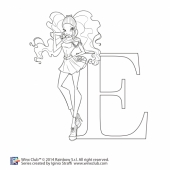 Раскраски Винкс 5 сезон. Лейла в шарфике