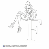 Раскраски Винкс 5 сезон Флора в шарфике