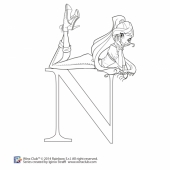 Раскраски Винкс 5 сезон Блум в шарфике