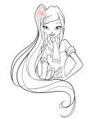 Раскраска Винкс Рокси, стиль кафе