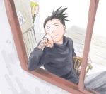 Шикамару скучает у окна